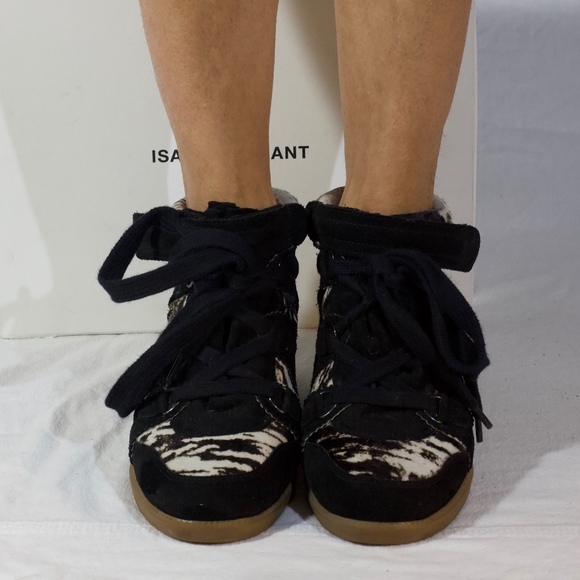Isabel Marant Pony Over Basket Wedge Sneakers - Picture 4 of 8